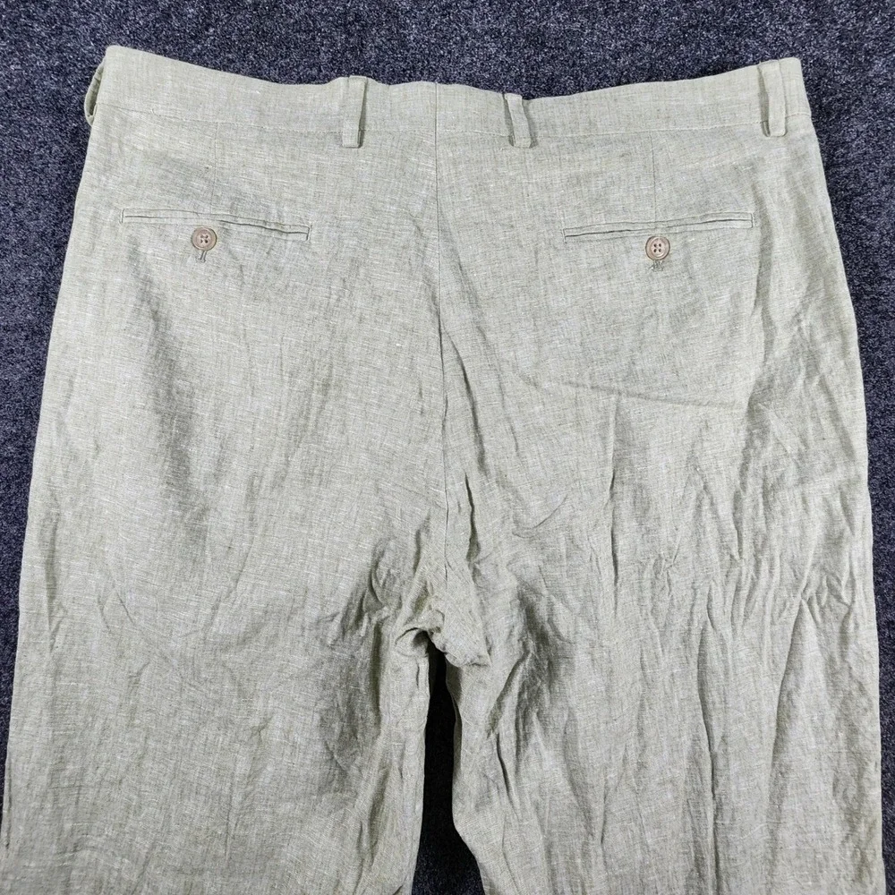 Joseph Abboud Mens Linen Blend Flat Front Dress Pants Sage Green 38x34 K216899